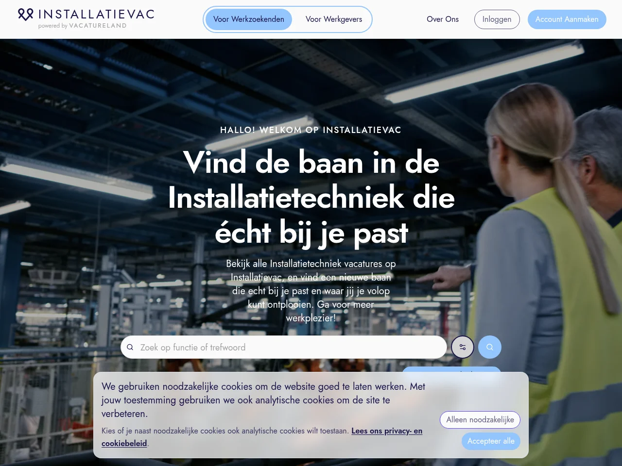Installatievac screenshot Installatievac website screenshot