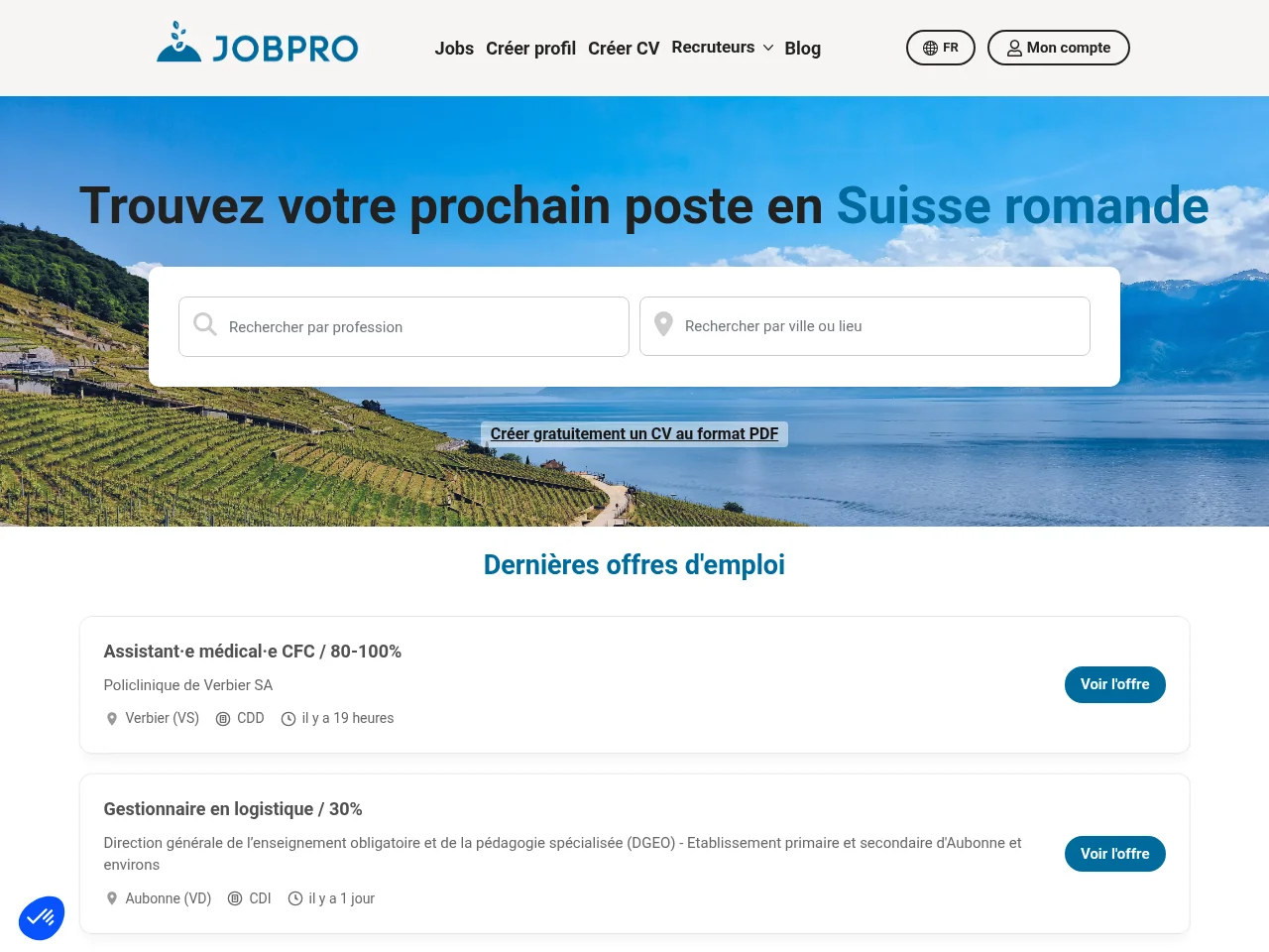Jobpro screenshot Jobpro website screenshot