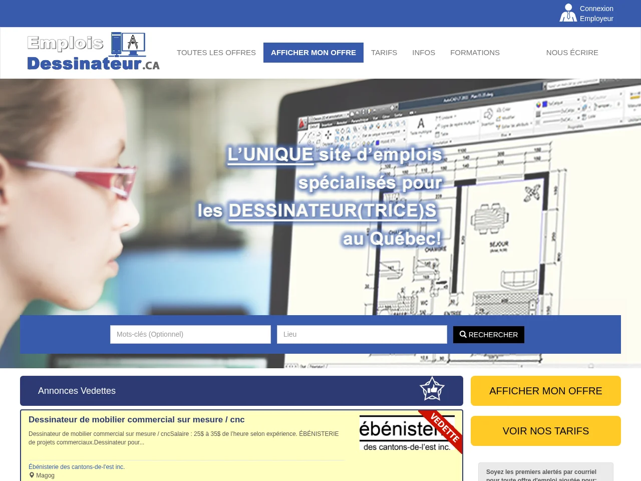 Emplois Dessinateur website screenshot