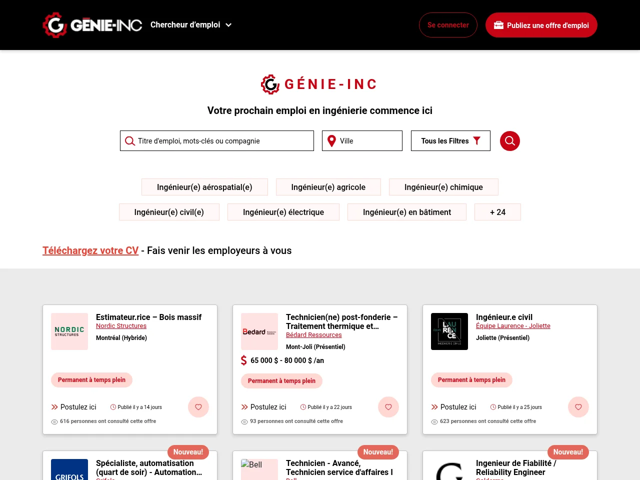 Génie-inc screenshot Génie-inc website screenshot