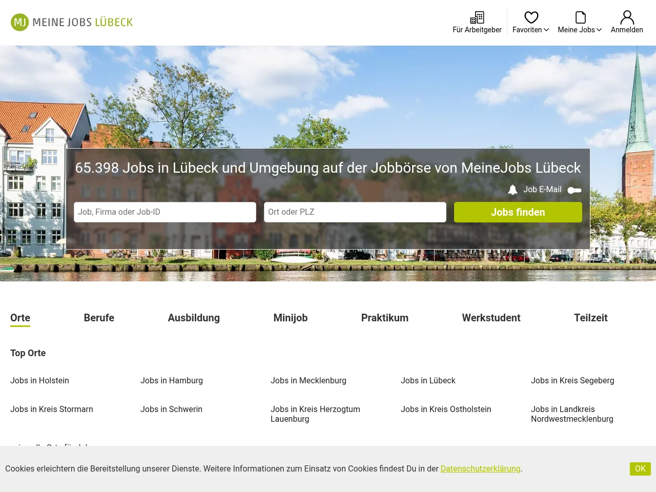 MeineJobs Lübeck screenshot MeineJobs Lübeck website screenshot