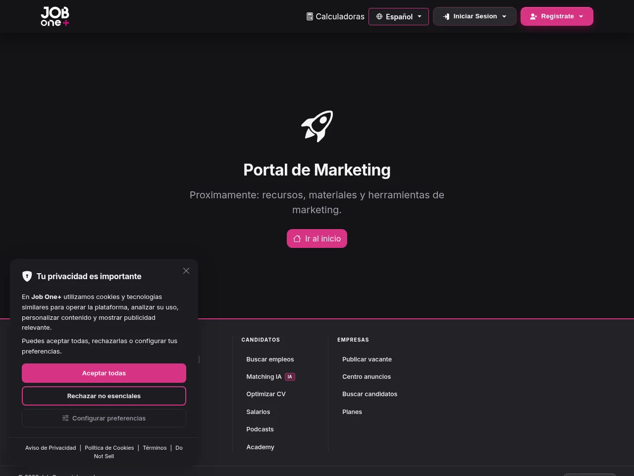JobOne+ website screenshot