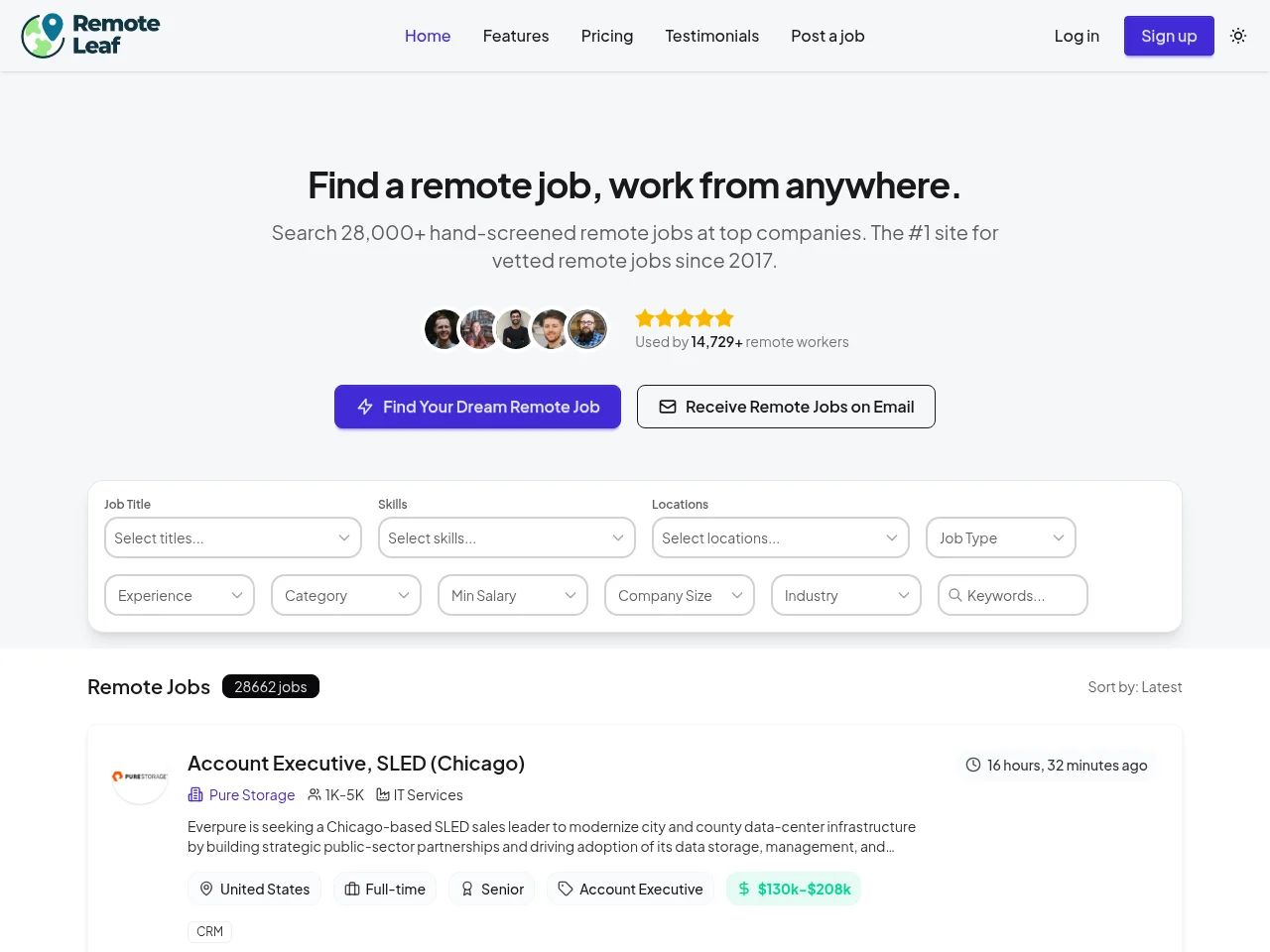 RemoteLeaf website screenshot
