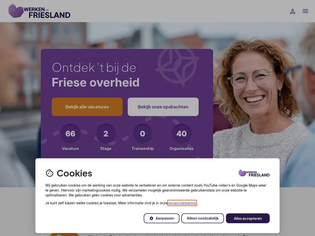 Werken in Friesland screenshot Werken in Friesland website screenshot