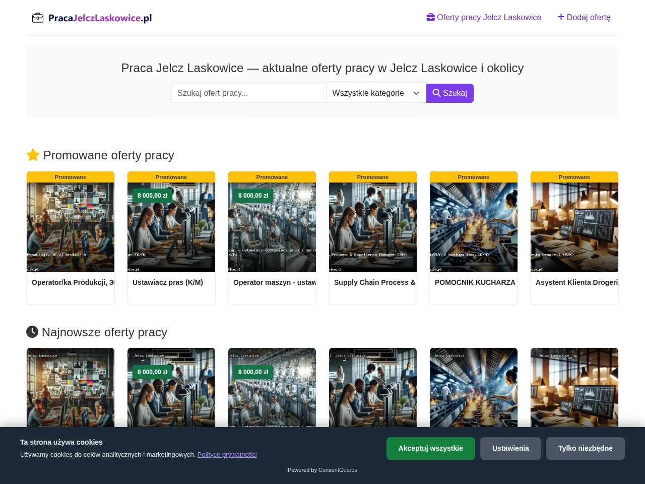 Praca Jelcz Laskowice website screenshot