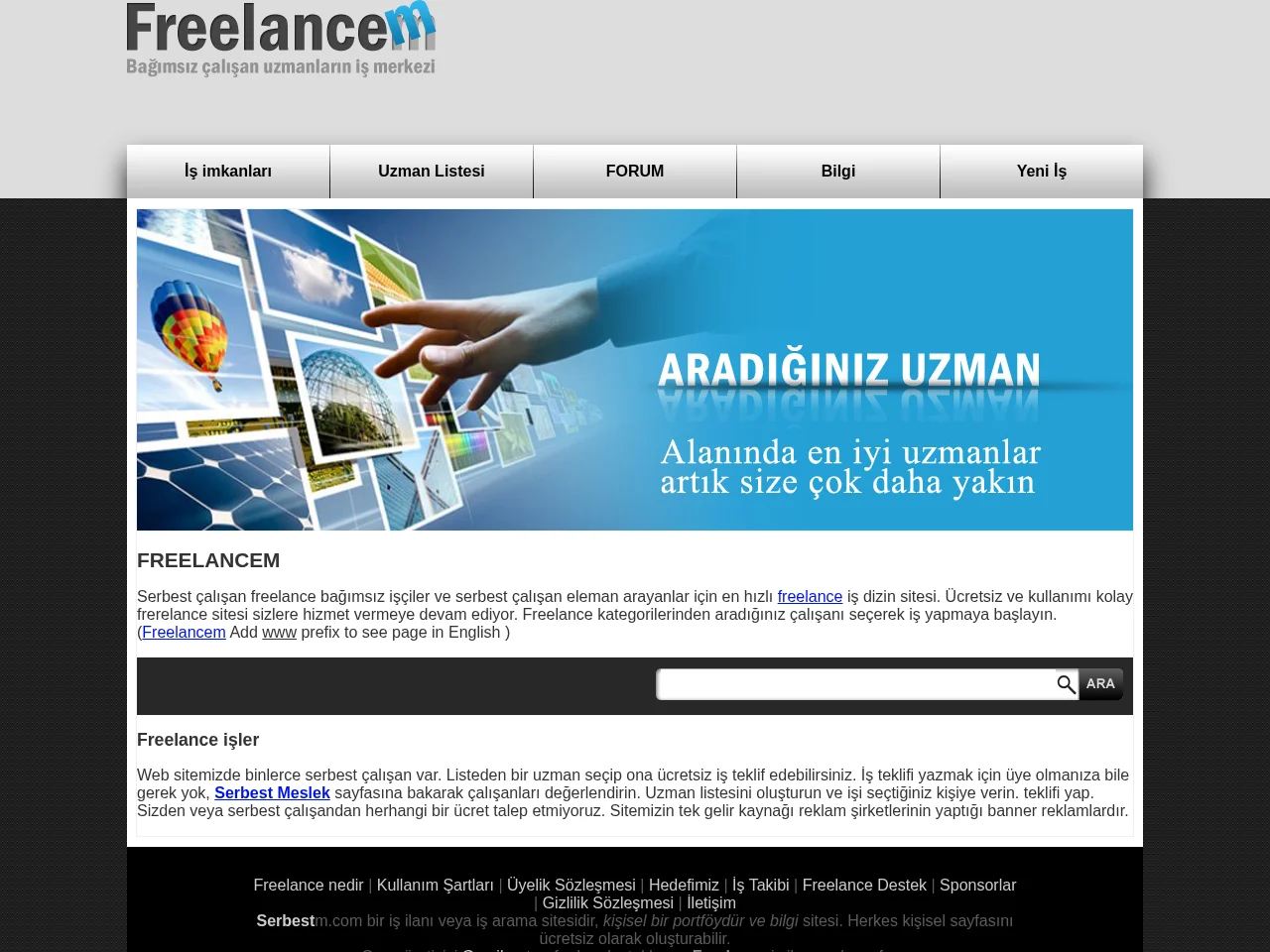 FREELANCEM website screenshot