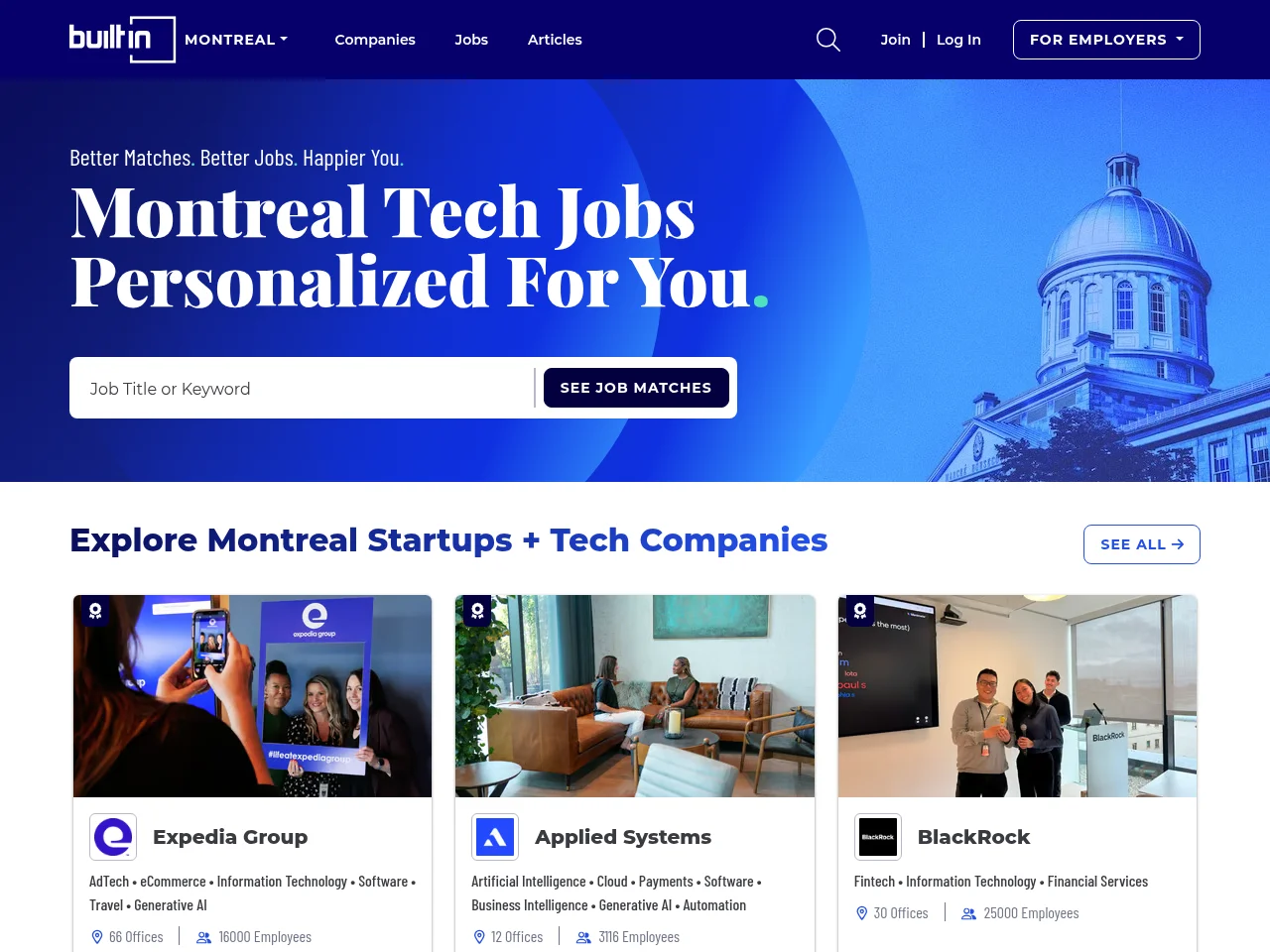 Built In Montreal screenshot Built In Montreal website screenshot
