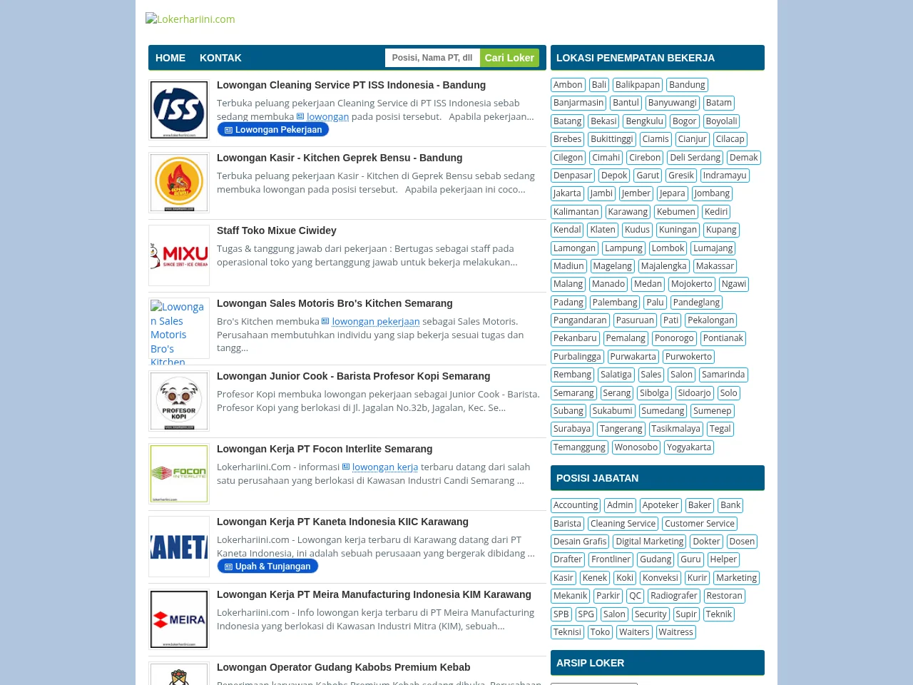 Lokerhariini website screenshot