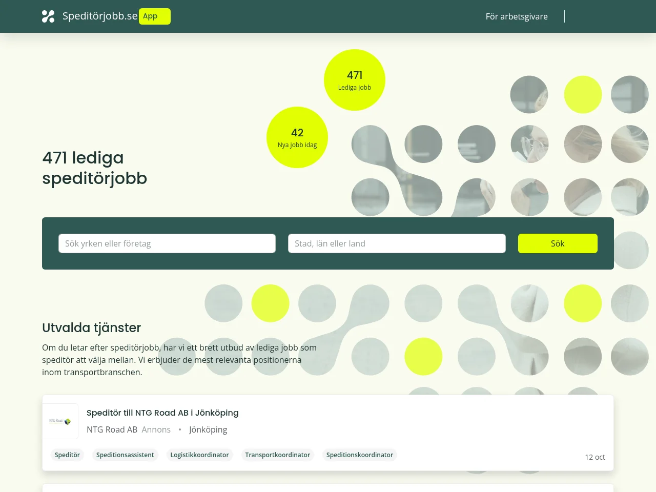 speditörjobb screenshot speditörjobb website screenshot