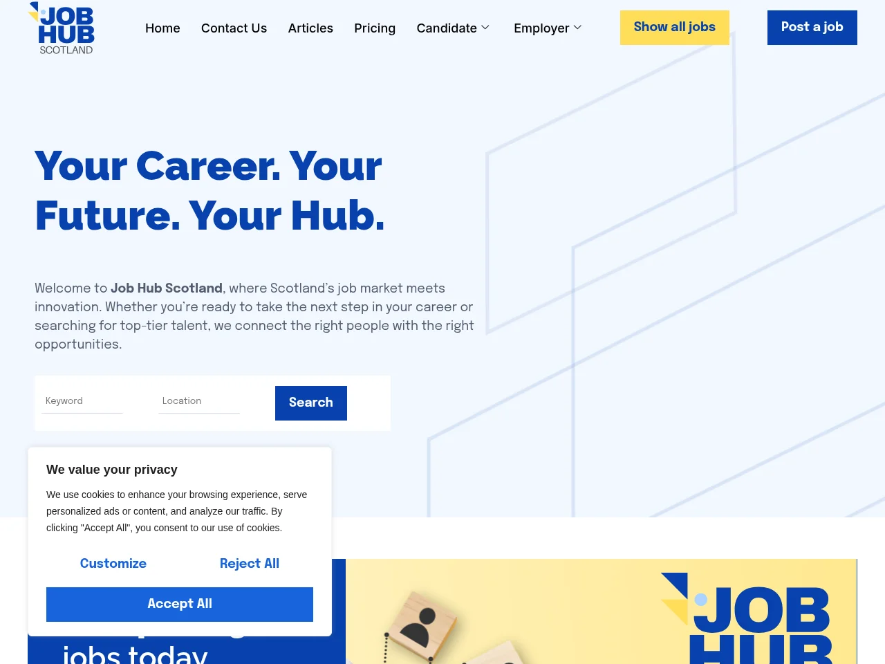 Job Hub Scotland website screenshot