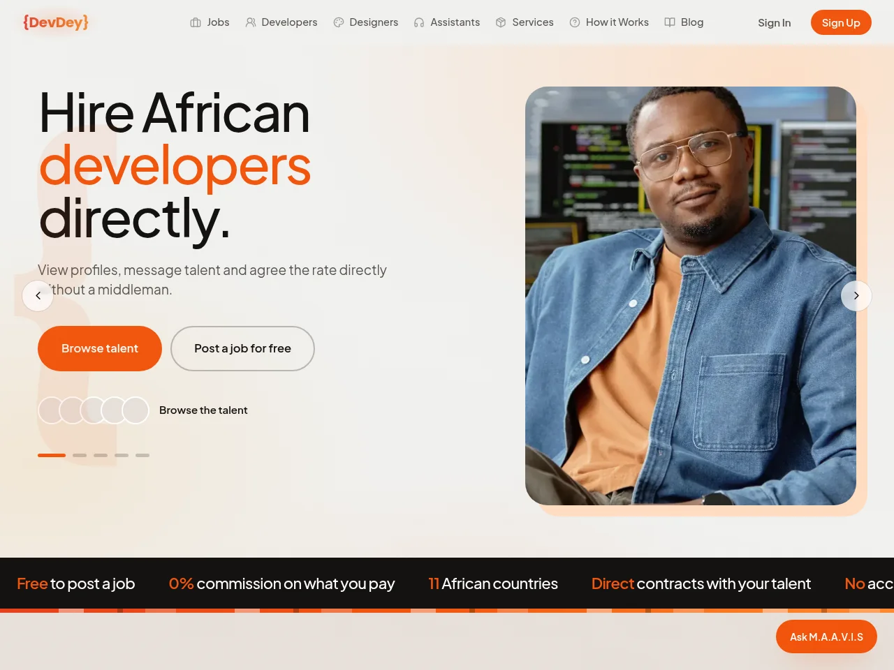 DevDey website screenshot
