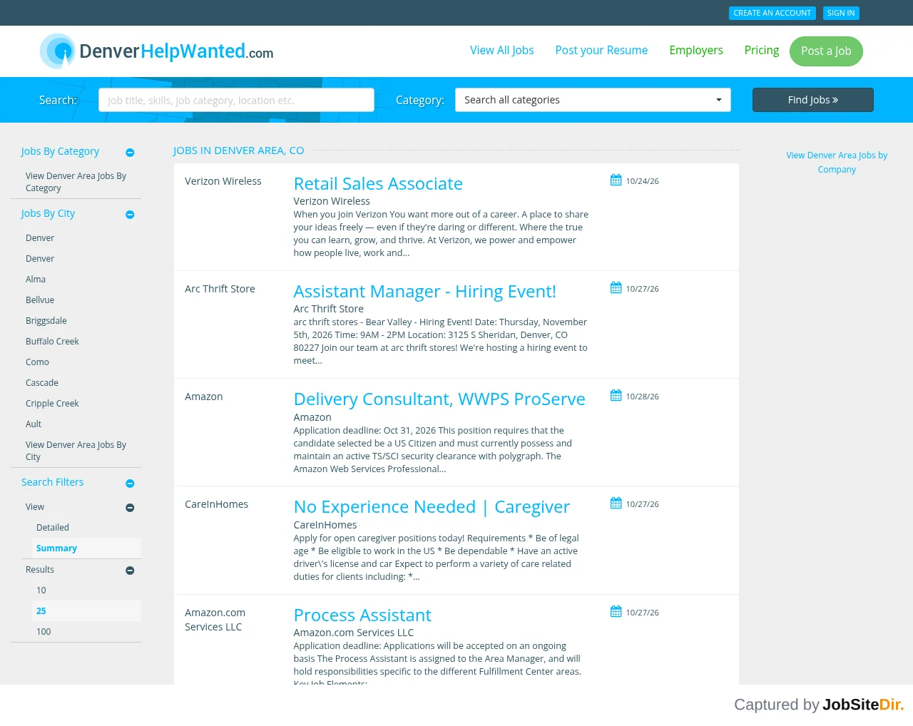 DenverHelpWanted website screenshot