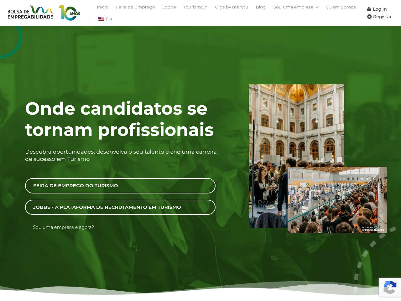 Bolsa de Empregabilidade website screenshot