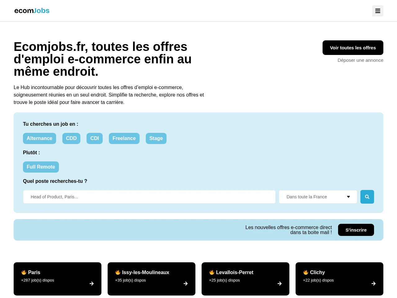 EcomJobs screenshot EcomJobs website screenshot