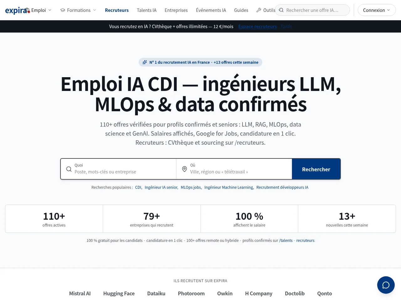 Expira website screenshot