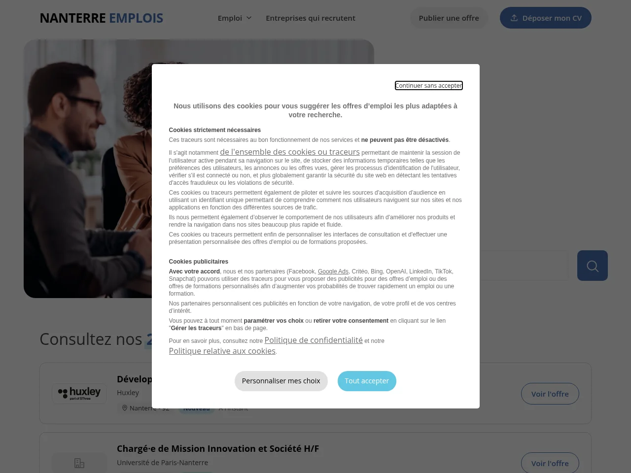 Nanterre Emplois screenshot Nanterre Emplois website screenshot