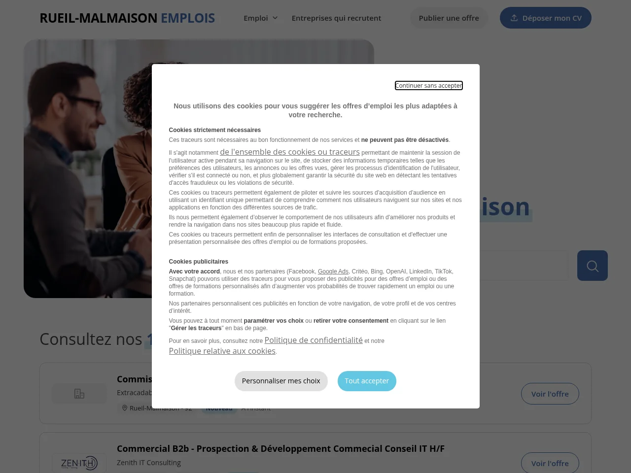 Rueil-Malmaison Emplois website screenshot