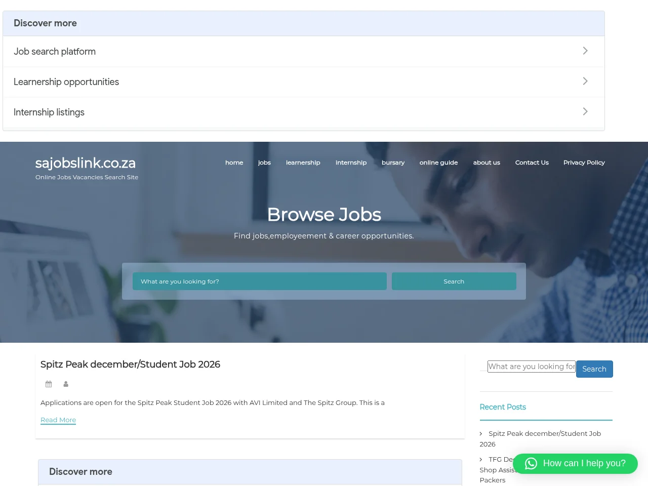 SA Jobs Link screenshot SA Jobs Link website screenshot