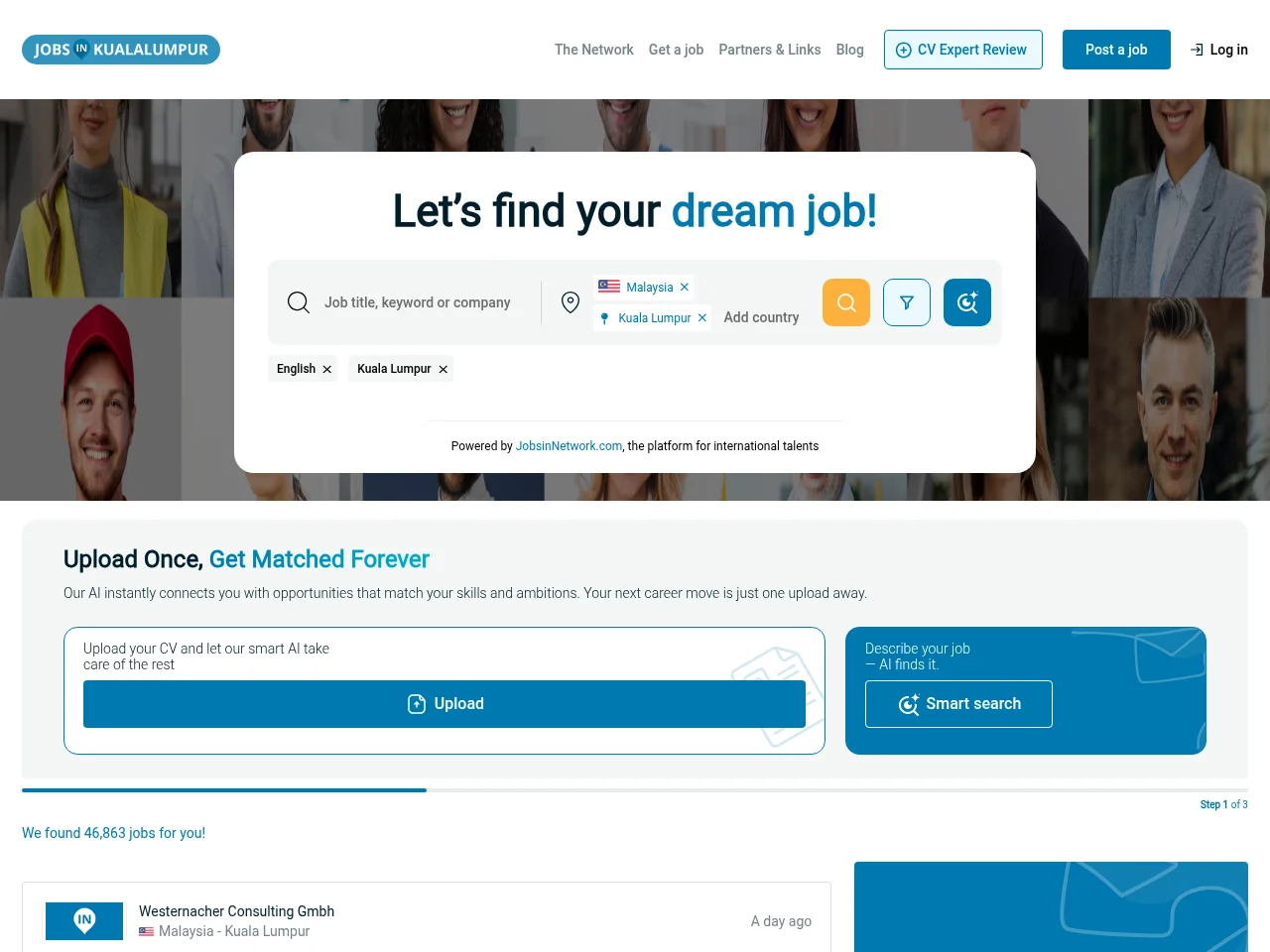 Jobs in Kuala Lumpur website screenshot