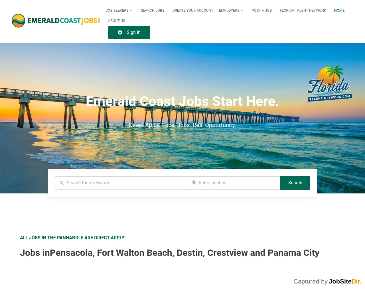 Emerald Coast Jobs screenshot Emerald Coast Jobs website screenshot