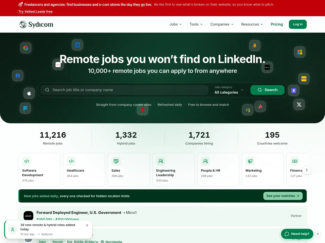 Sydicom website screenshot