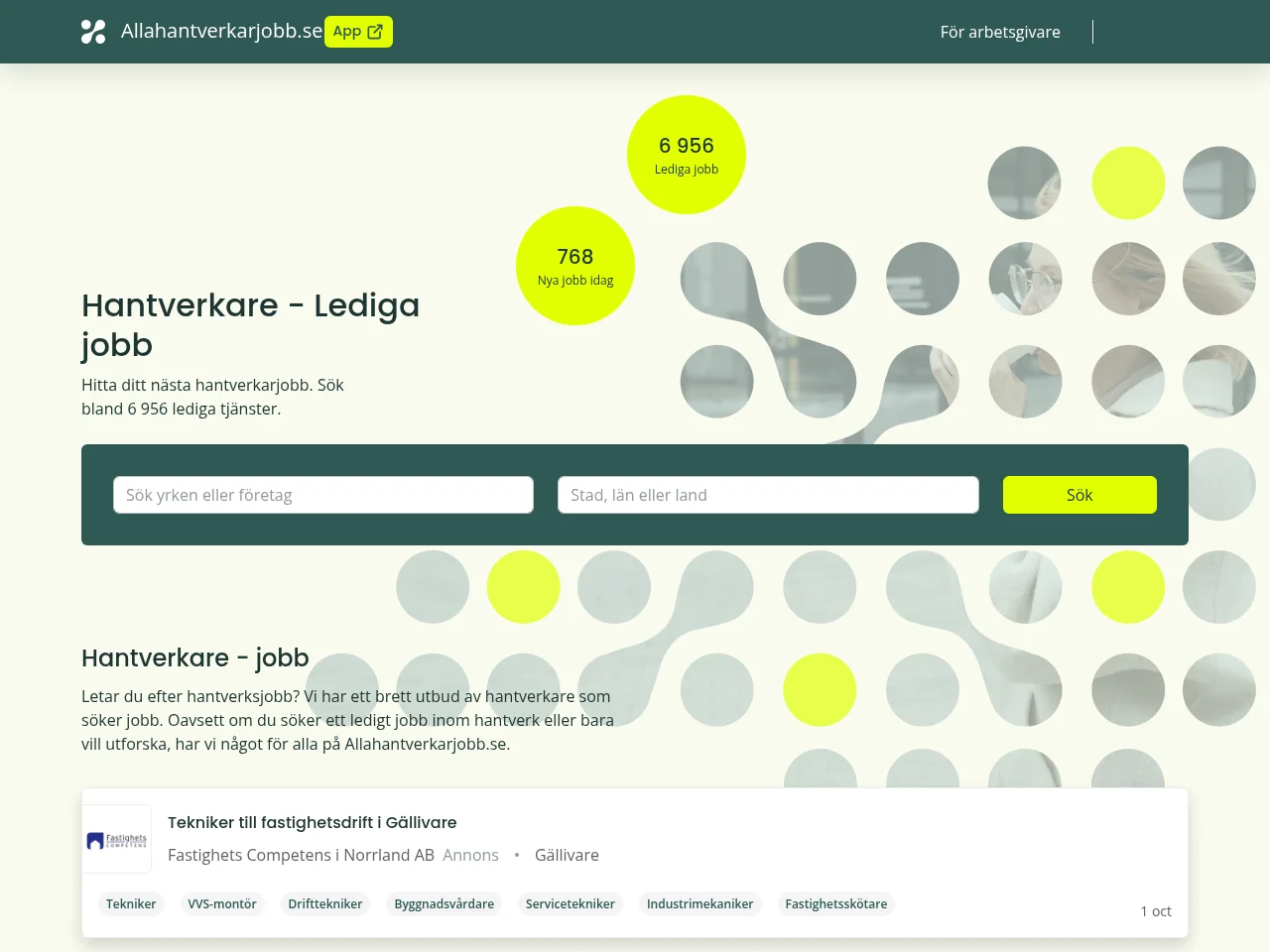 Allahantverkarjobb screenshot Allahantverkarjobb website screenshot