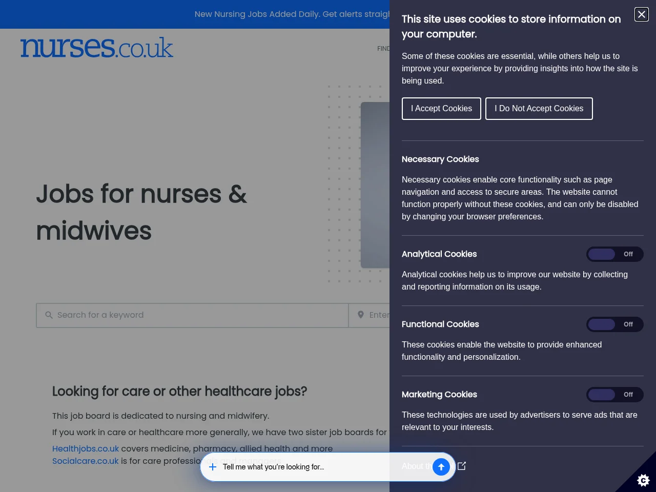 Nurses website screenshot