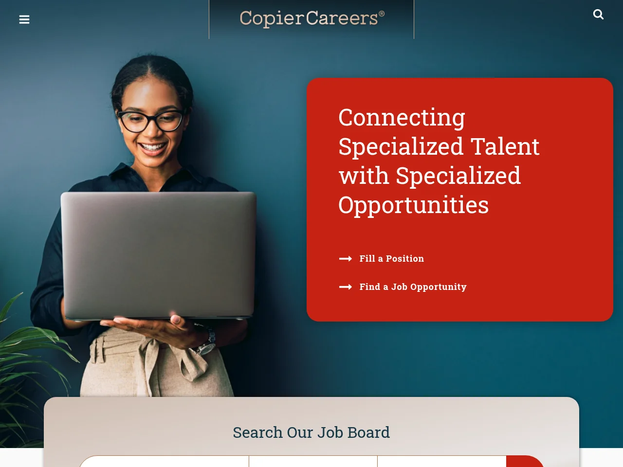 Copier Careers website screenshot