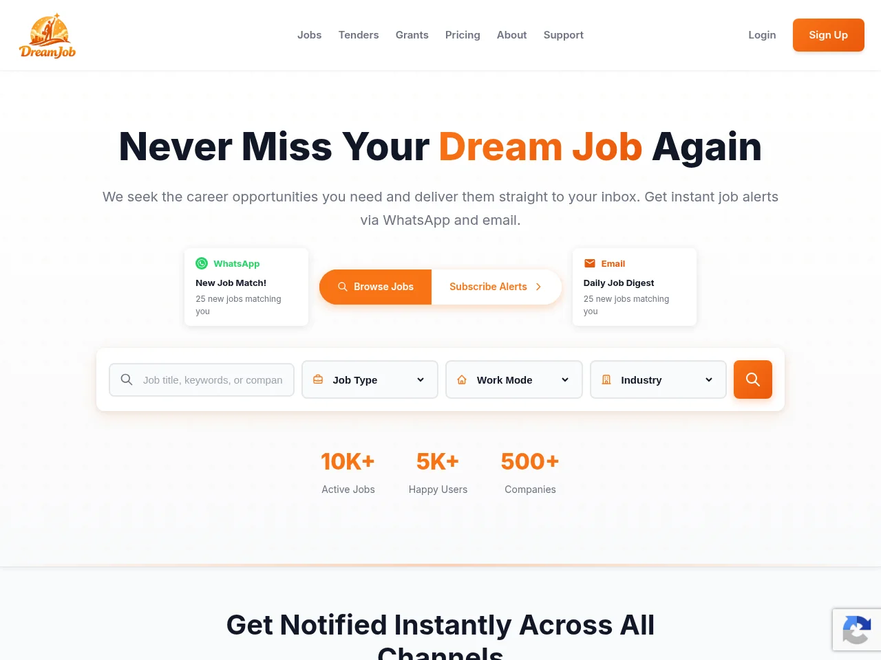 DreamJob screenshot DreamJob website screenshot