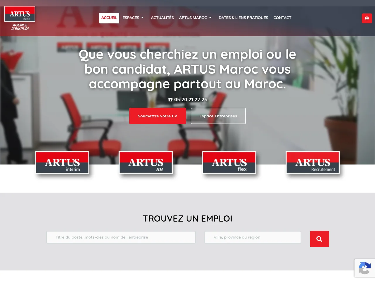ARTUS Maroc website screenshot