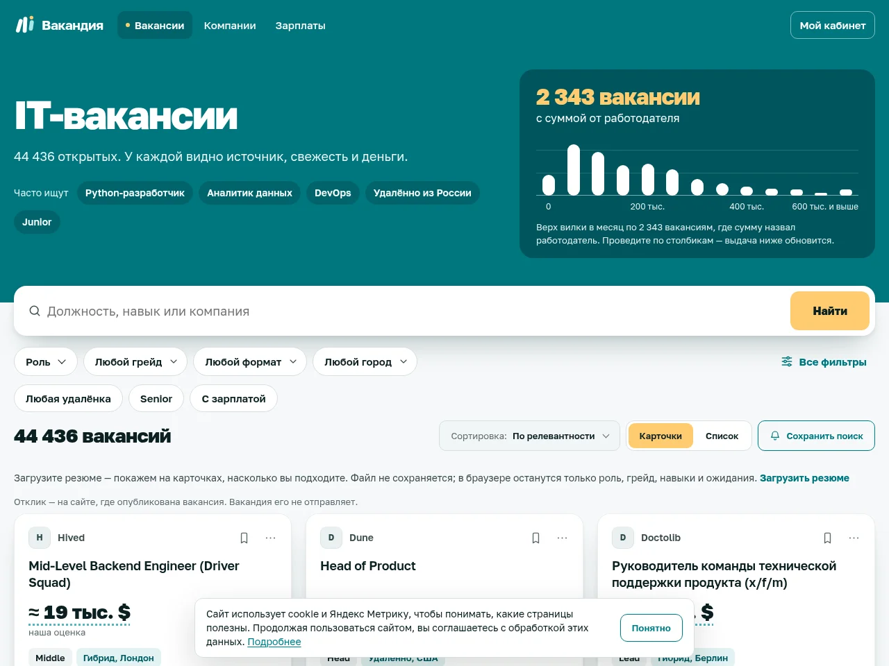 Вакандия website screenshot