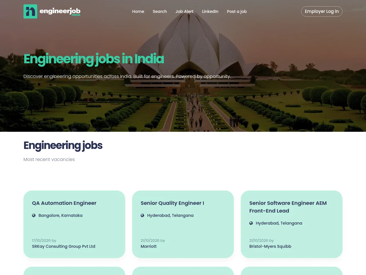 EngineerJob website screenshot