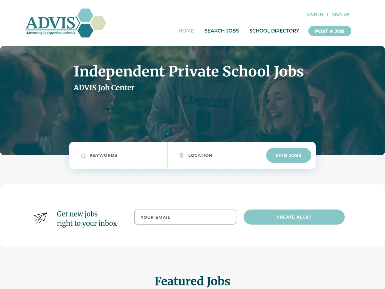 ADVIS Job Board website screenshot