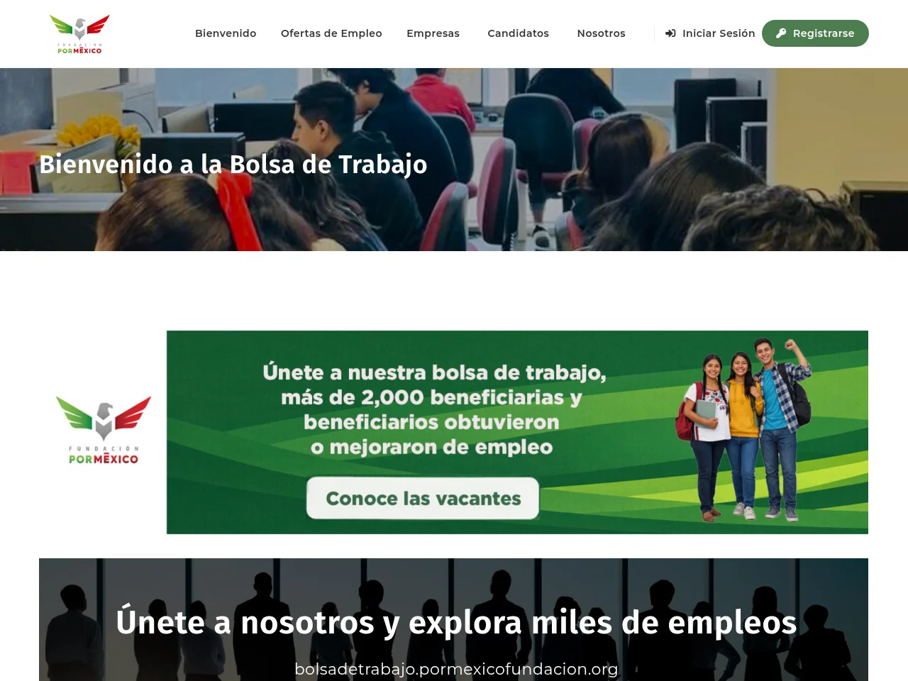 Bolsa de Trabajo | Fundación Por México screenshot Bolsa de Trabajo | Fundación Por México website screenshot