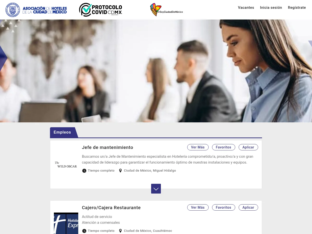 Asociacion de Hoteles de la Ciudad de Mexico | Bolsa de Trabajo website screenshot