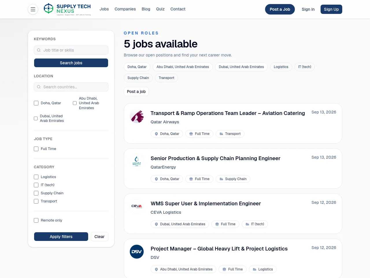 Supply Tech Nexus website screenshot