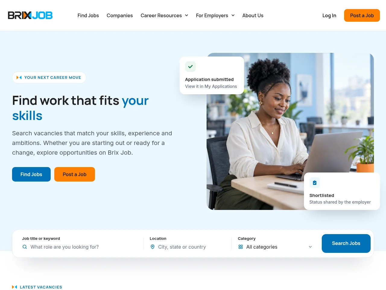 Brix Job website screenshot