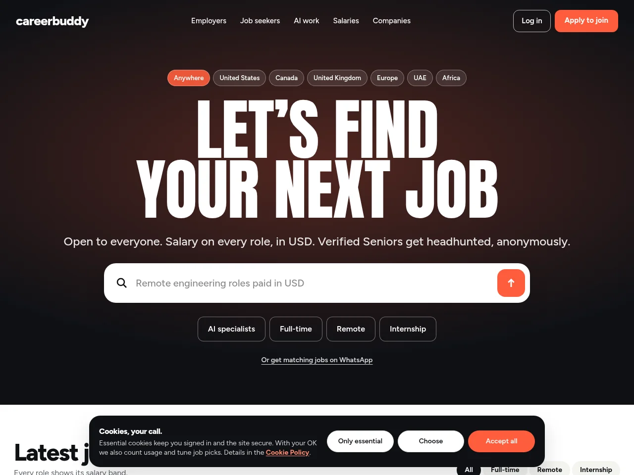 CareerBuddy website screenshot