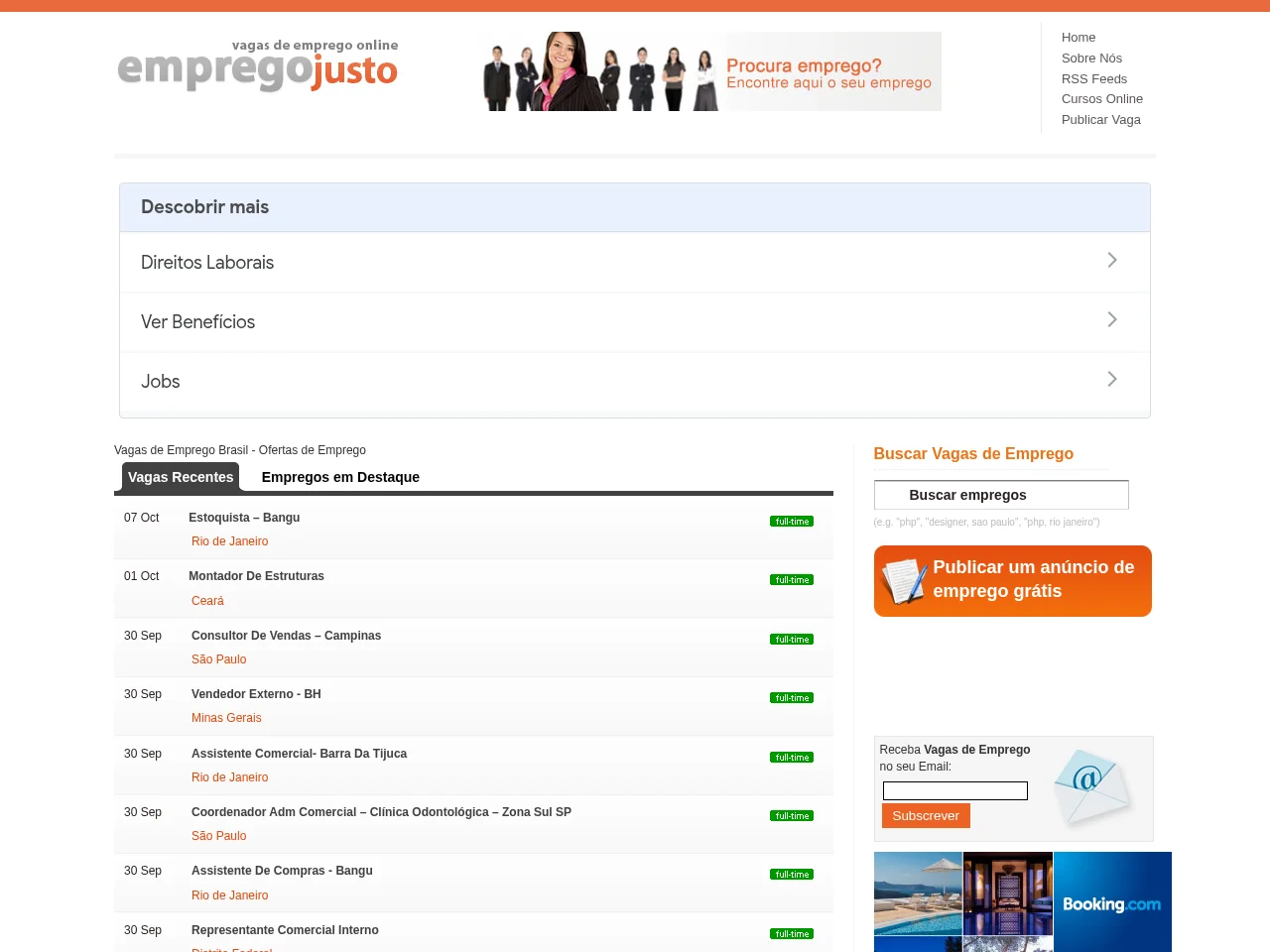 Emprego Justo screenshot Emprego Justo website screenshot