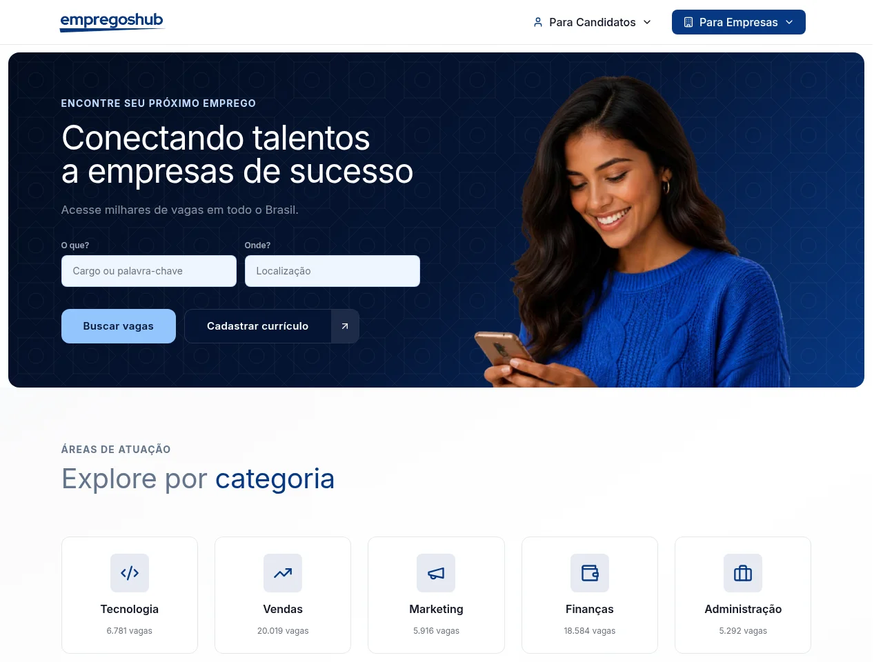 Empregos Hub screenshot Empregos Hub website screenshot
