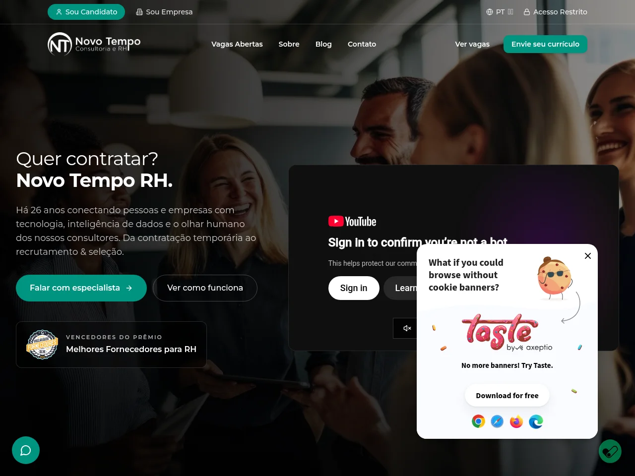 Novo Tempo RH screenshot Novo Tempo RH website screenshot