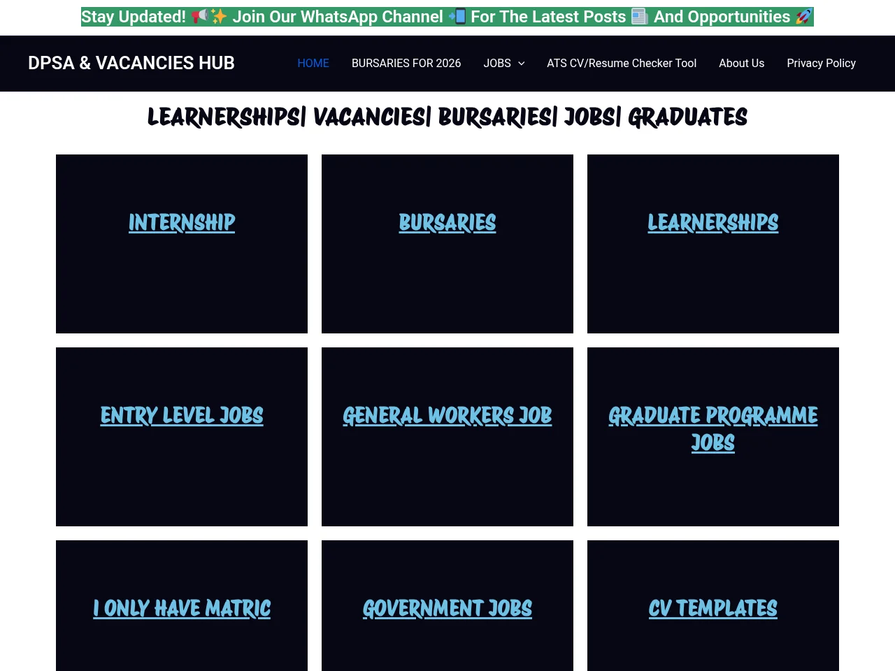 DPSA & VACANCIES HUB website screenshot