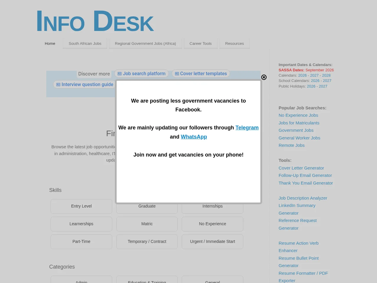 Info Desk screenshot Info Desk website screenshot