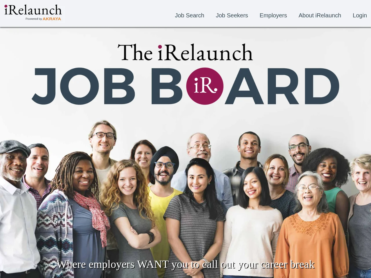 iRelaunch Job Board website screenshot