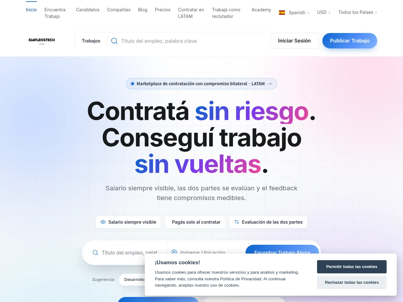 EmpleosTech website screenshot