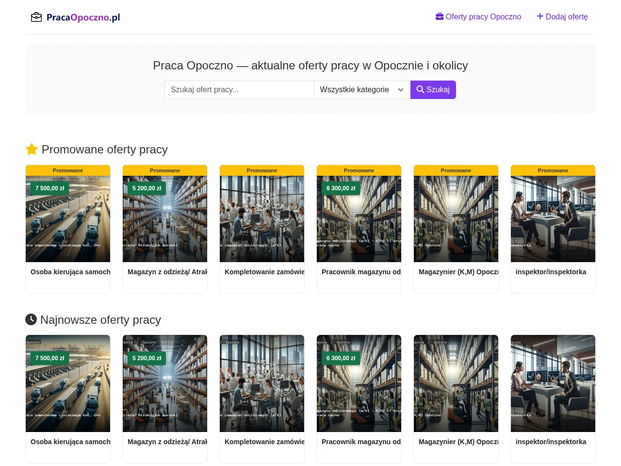 Praca Opoczno website screenshot