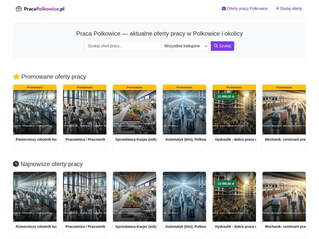 Praca Polkowice website screenshot