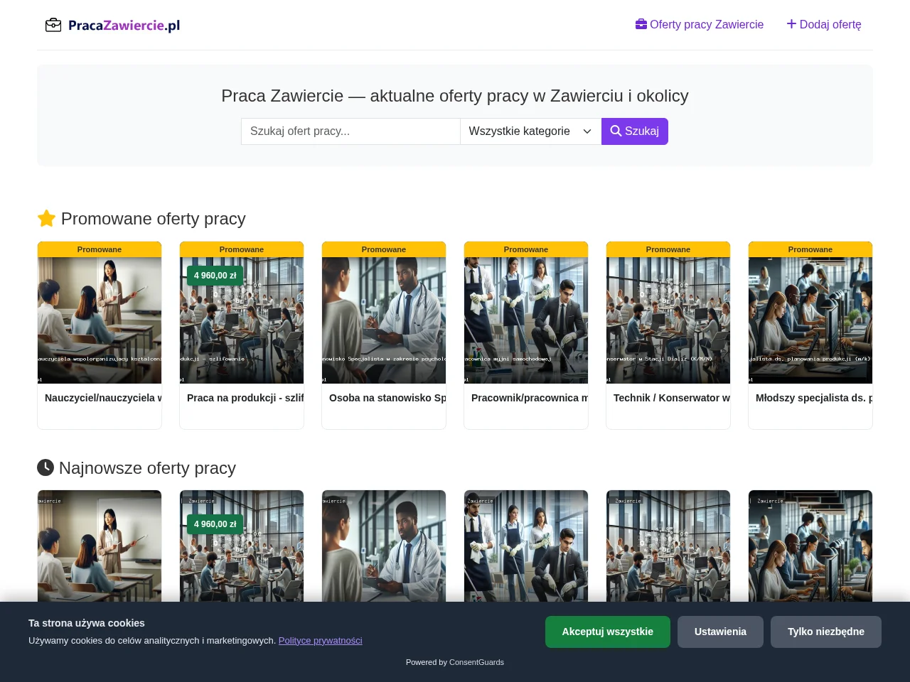 Praca Zawiercie website screenshot