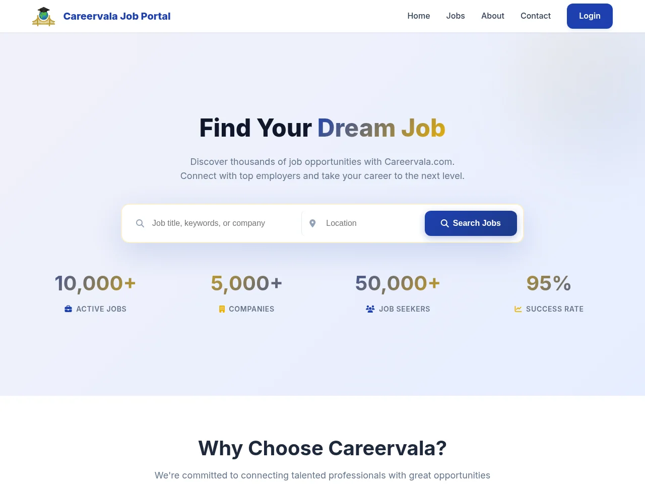 Careervala Job Portal website screenshot