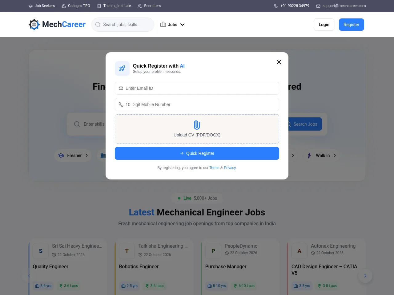 MechCareer screenshot MechCareer website screenshot